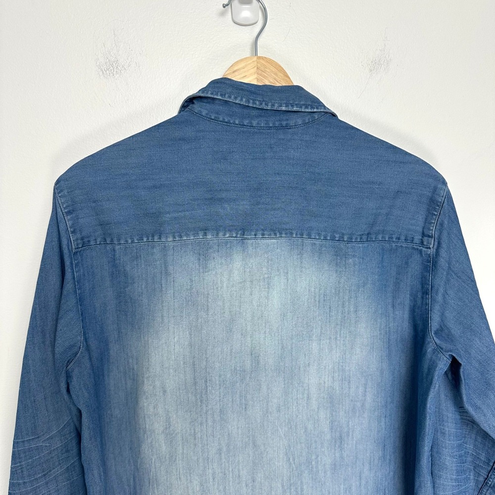 Frank & Eileen Mary Denim Shirt Dress in Distressed Vintage Wash Small - Picture 7 of 13